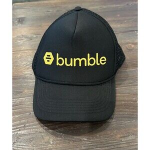 Bumble Dating App Make The First Move Black Foam Hat Cap OSFA Snapback Mesh